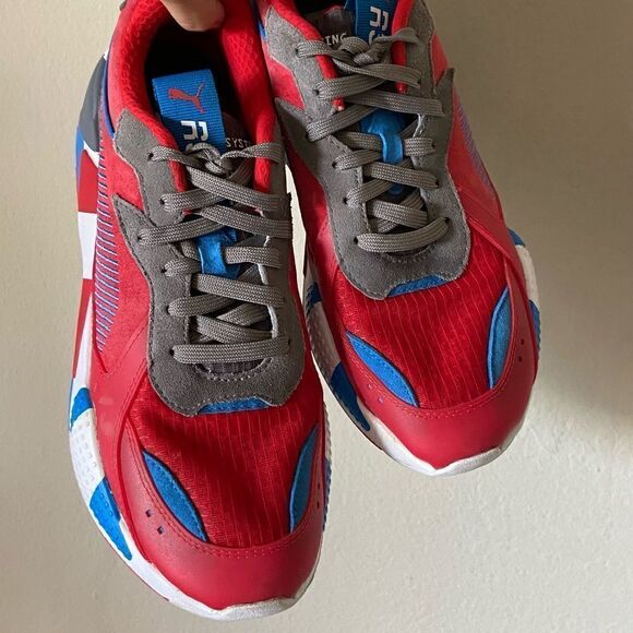 Puma Rs x Retro Red Steel Gray Indigo Sneakers Size 10.5 - Picture 8 of 11